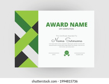 Appreciation and achievement certificate design. Certificate of appreciation template. Modern creative abstract certificate template.