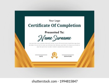 Appreciation and achievement certificate design. Certificate of appreciation template. Modern creative abstract certificate template.