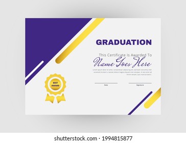 Appreciation and achievement certificate design. Certificate of appreciation template. Modern creative abstract certificate template.