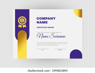 Diseño de certificados de reconocimiento y logro. Plantilla de certificado de apreciación. Plantilla de certificado abstracto creativo moderna.