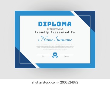 Appreciation and achievement certificate design. Certificate of appreciation template. Modern creative abstract certificate template.