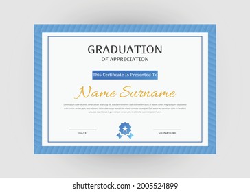 Diseño de certificados de reconocimiento y logro. Plantilla de certificado de apreciación. Plantilla de certificado abstracto creativo moderna.