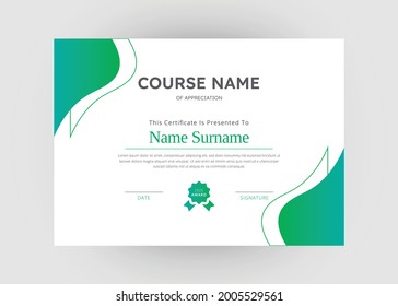 Appreciation and achievement certificate design. Certificate of appreciation template. Modern creative abstract certificate template.