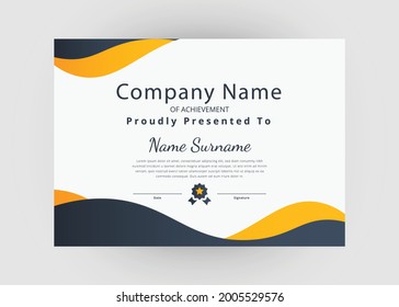 Appreciation and achievement certificate design. Certificate of appreciation template. Modern creative abstract certificate template.