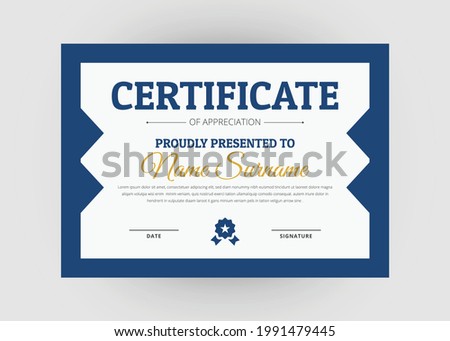 Appreciation and achievement certificate design. Certificate of appreciation template. Modern creative abstract certificate template.