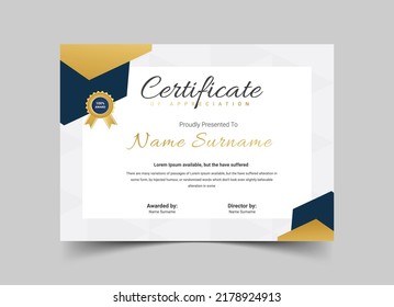 Bewertung und Erreichbarkeit Zertifikat Vorlagendesign, Sauberes modernes Zertifikat, Vektor Luxury Premium-Badges Design.