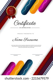 Appreciation and Achievement Certificate Template Design Background. Suit for business award, corporate, institution, party, festive, seminar, and talks.