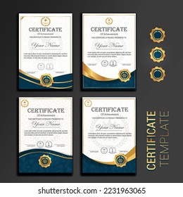 Appreciation and achievement certificate template design in vector
