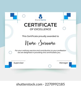 Appreciation and Achievement certificate template design. Print ready designed for diploma, award, business, university, school.