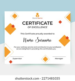 Appreciation and Achievement certificate template design. Print ready designed for diploma, award, business, university, school.