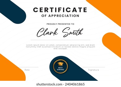 Appreciation and Achievement Certificate Template Design