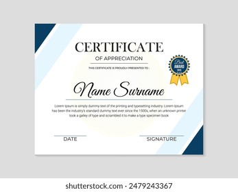 Appreciation Achievement Certificate Template Design