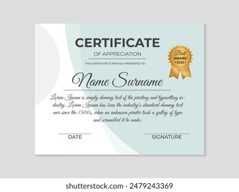 Appreciation Achievement Certificate Template Design