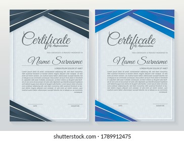 Appreciation certificate best award diploma set.