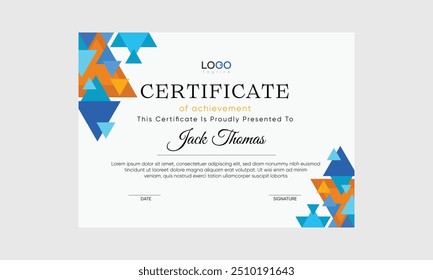 modelo vetorial de certificado de apreciação. certificado de formação. fundo do certificado