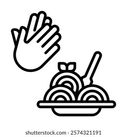Appreciation Dinner icon line vector illustration