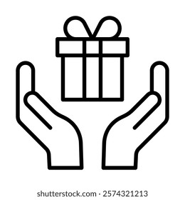 Appreciation Gift icon line vector illustration