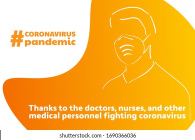 Appreciation for Healthcare Workers fighting Novel Coronavirus COVID-19, Chinese virus or 2019-nCoV. Template for background, banner, poster with text inscription. Vector EPS10 illustration.