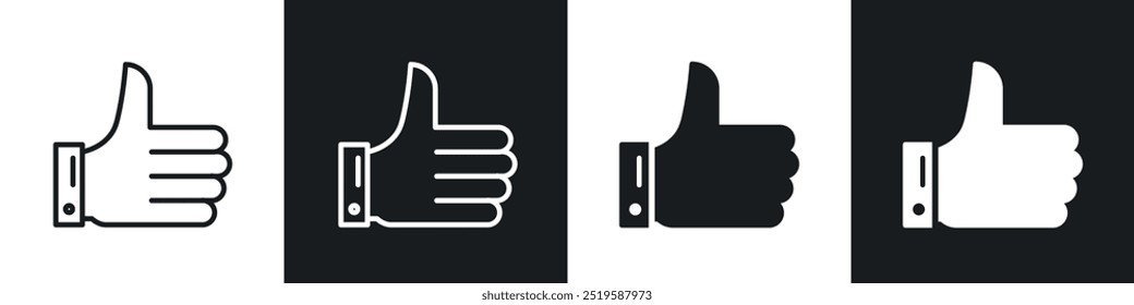 Appreciation icon collection in black and white filled and stroke line style.