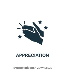 Appreciation icon. Monochrome simple Accounting icon for templates, web design and infographics
