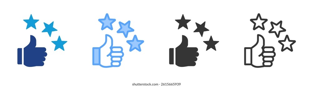 Appreciation icon set multiple style collection