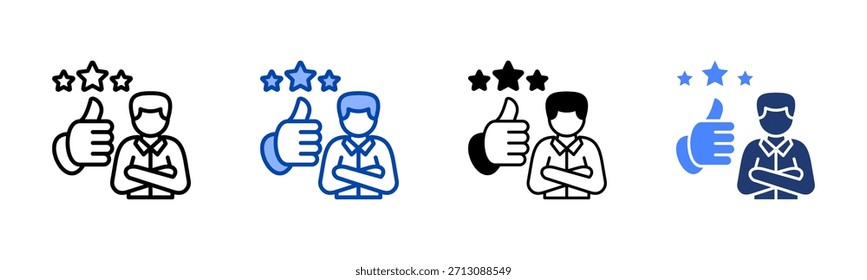 Appreciation icon set multiple style collection