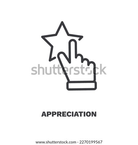 appreciation icon. Thin line appreciation icon from marketing collection. Outline vector isolated on white background. Editable appreciation symbol can be used web and mobile