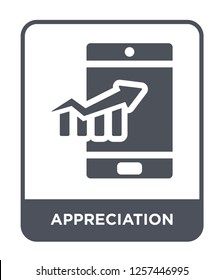 appreciation icon vector on white background, appreciation trendy filled icons from Marketing collection, appreciation simple element illustration
