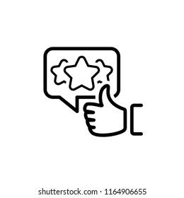 Appreciation Line Icon. Client Satisfaction symbol. Customer Relationship Management. Isolated UI element.
