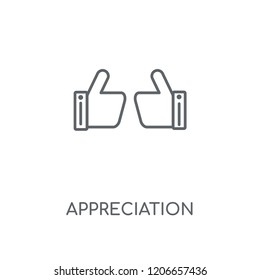 Appreciation linear icon. Appreciation concept stroke symbol design. Thin graphic elements vector illustration, outline pattern on a white background, eps 10.