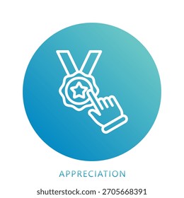 Ícone de Mini Ilustração de Apreciação. Use Para Conceitos Modernos, Impressão, Ui, Kit Ux, Desenvolvimento De Web E Aplicativos. Vetor Relacionado Ao Financiamento De Negócios, Gestão E Muito Mais