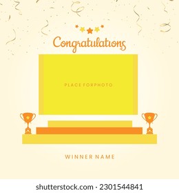 Appreciation Photo Template, Congratulations Employee, Worker, Winner, Photo Mockup, Photo Frame Design Template