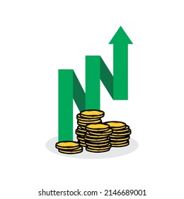 símbolo de signo de apreciación vector, uso adecuado como diseño de elementos para empresas y finanzas