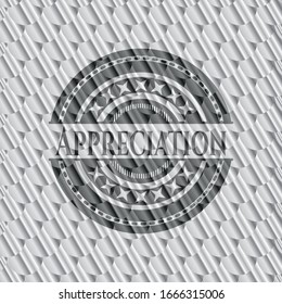 Appreciation silver badge. Scales pattern. Vector Illustration. Detailed.