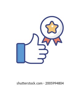 Appreciation vector flat outline fill icon style illustration. EPS 10 file 