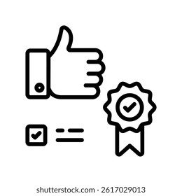 Appreciation Vector outline icon. Eps10 file 