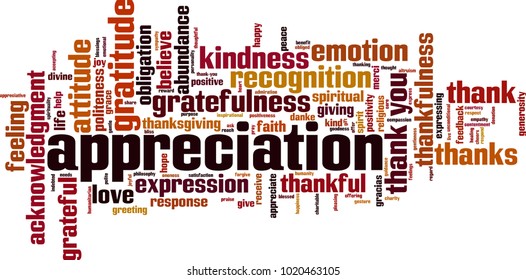 Appreciation word cloud concept. Vector illustration