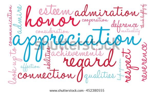appreciation word cloud on white background royalty free appreciation word