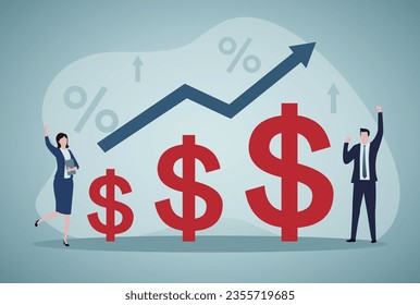 Appreciation,Price increase. Economy and money value concept.