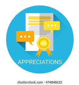 Appreciations Business Evaluation Icon Flat Vector Illustration