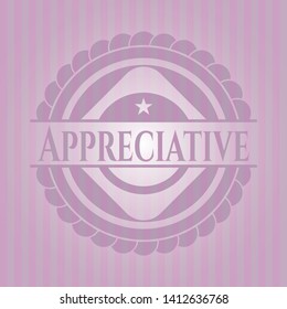 Appreciative pink emblem. Vintage. Vector Illustration. Detailed.
