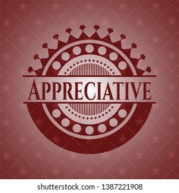 Appreciative red emblem. Vintage. Vector Illustration. Detailed.