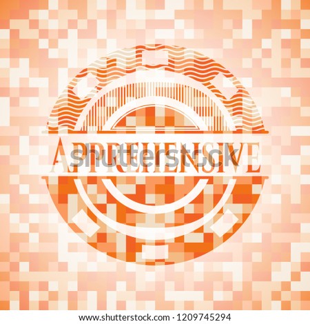 Apprehensive abstract orange mosaic emblem