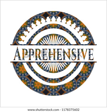 Apprehensive arabesque emblem. arabic decoration.