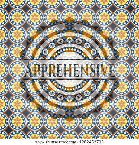 Apprehensive arabic emblem. Arabesque decoration. 