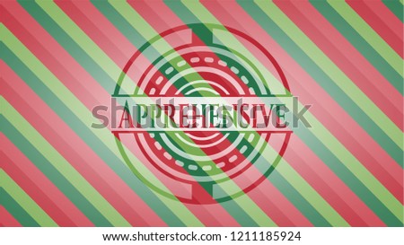 Apprehensive christmas badge background.