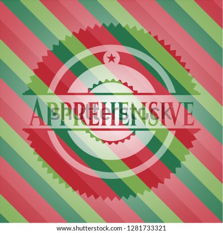 Apprehensive christmas emblem background.