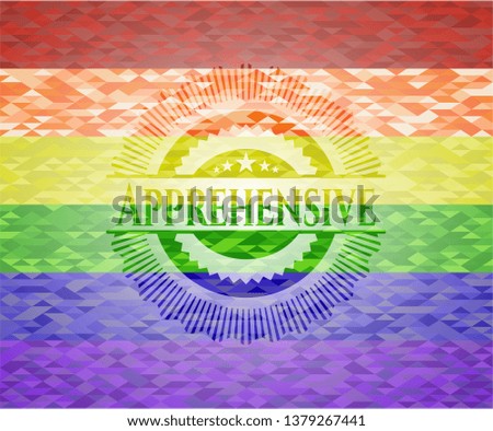 Apprehensive lgbt colors emblem 