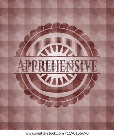 Apprehensive red seamless badge with geometric pattern.