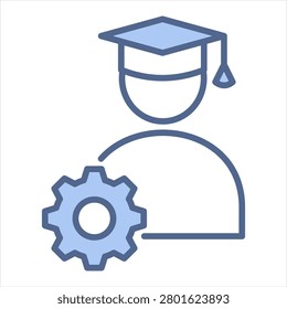 Apprentice Blue Icon Vector Illustration